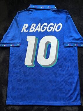Baggio #10 Italy Retro 1994 Soccer Jersey Home Blue